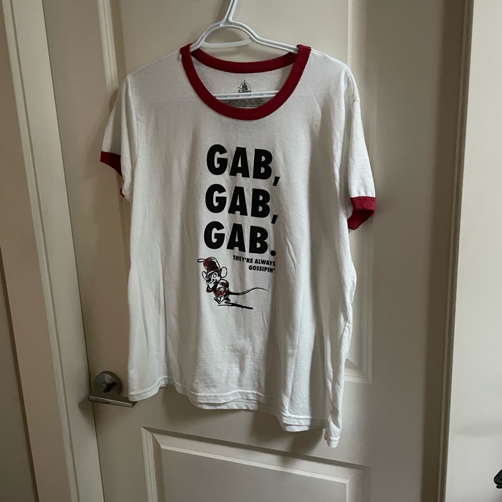 Disney Dumbo Timothy Q. Mouse White Red Ringer T-Shirt “Gab, Gab, Gab” - Picture 6 of 6